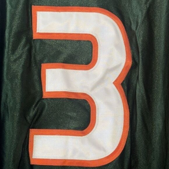 Nike Miami Hurricanes Green & Orange Football Jersey #3 XXL Length +2 - Picture 2 of 8